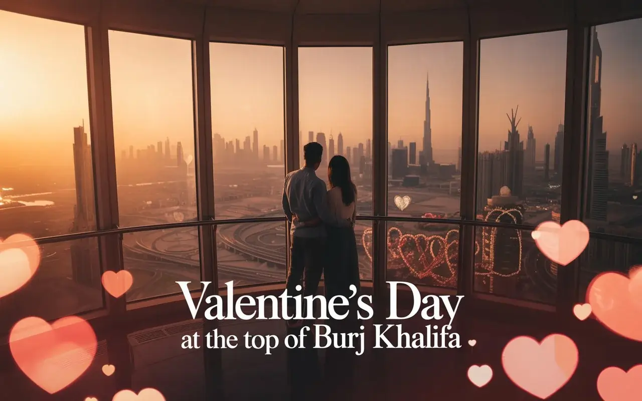 Valentine’s Day in Dubai Burj Khalifa top roof